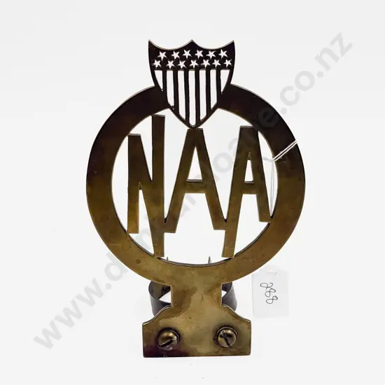 NAA National Automobile Association Brass Topper Badge