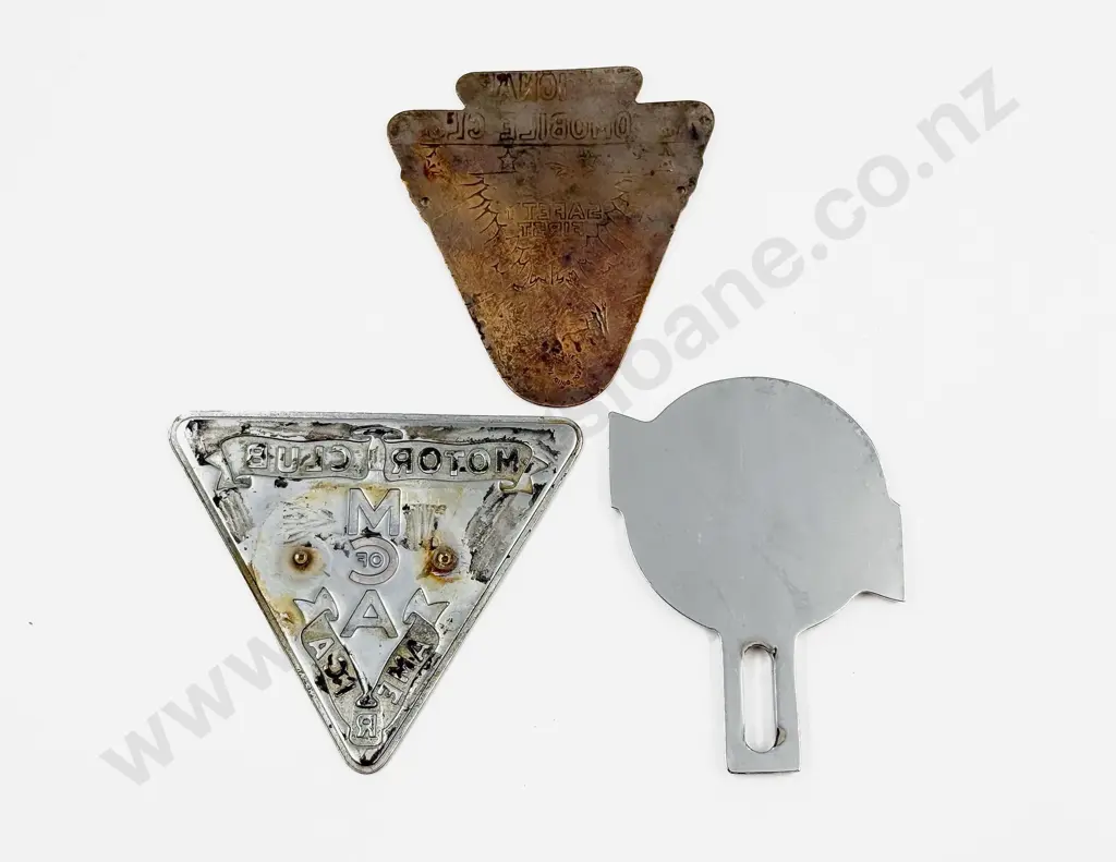 Studebaker South Bend Indiana Topper Badge with National Automobile Club & MCofA Plaques Image 1++