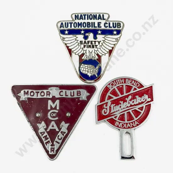 Studebaker South Bend Indiana Topper Badge with National Automobile Club & MCofA Plaques