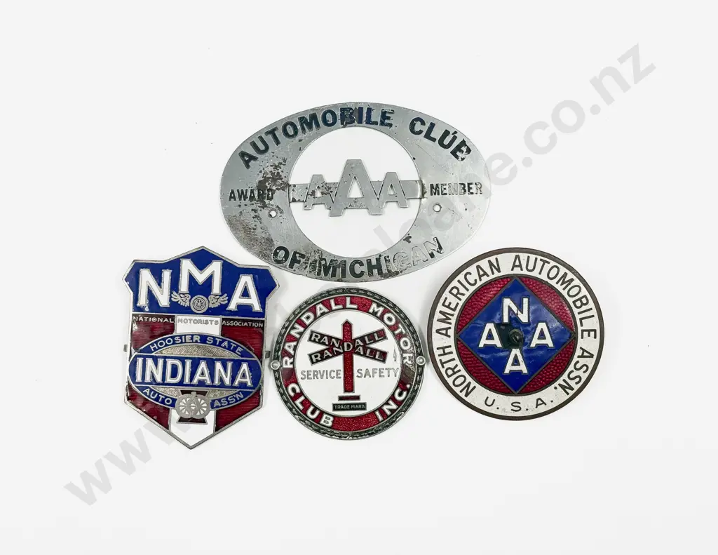 Four Various America State Automobile Club/Association Grille Badges Image 1++