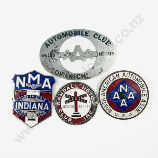 Four Various America State Automobile Club/Association Grille Badges