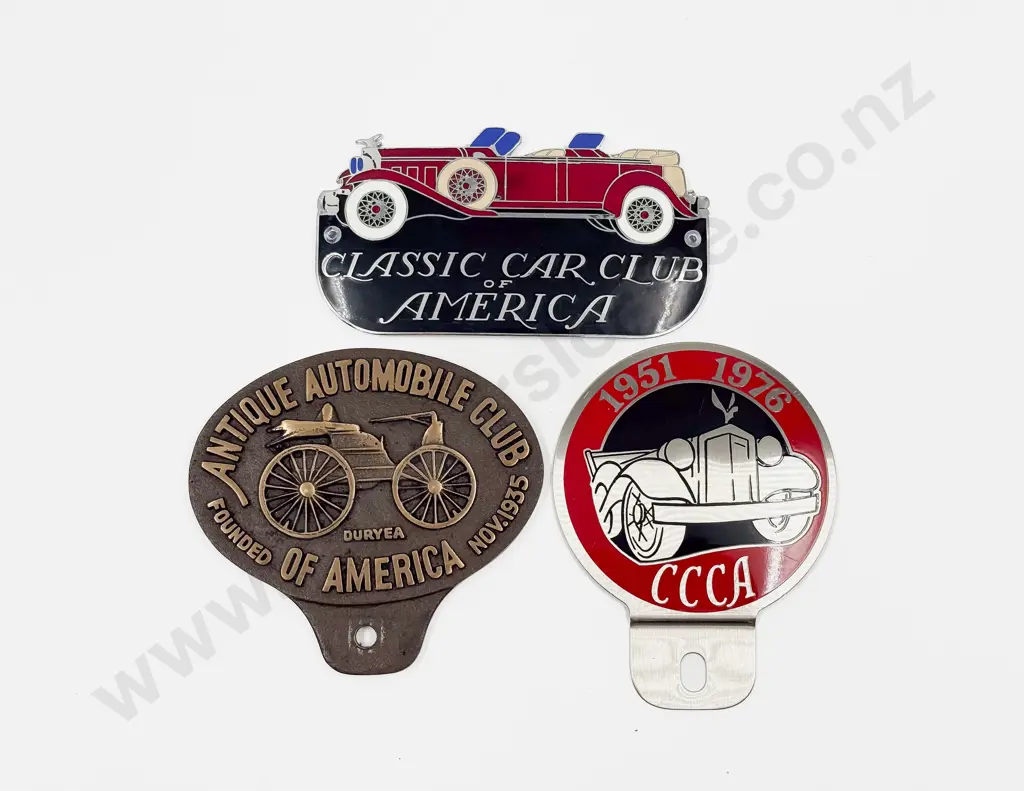 Three AACA Antique Automobile & Classic Club of America Grill Badges Image 1++