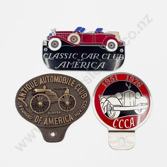 Three AACA Antique Automobile & Classic Club of America Grill Badges
