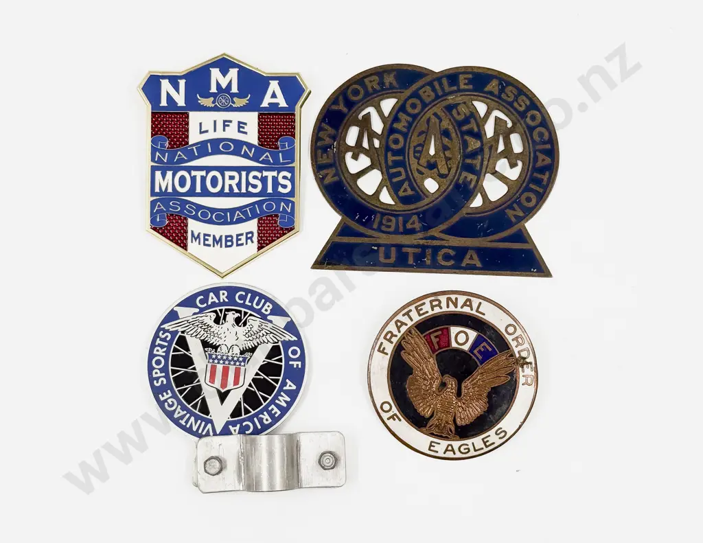 Four American Club and Association Grille Badges Image 1++