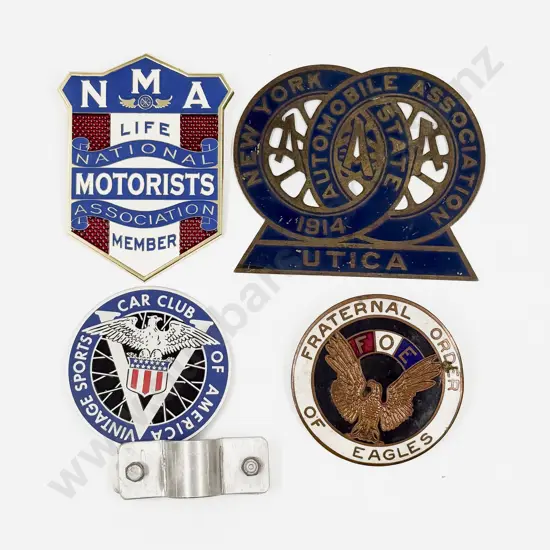 Four American Club and Association Grille Badges