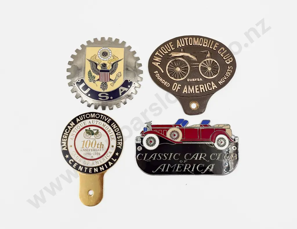 Four AACA Antique Automobile & Classic Club of America Grill Badges Image 1++