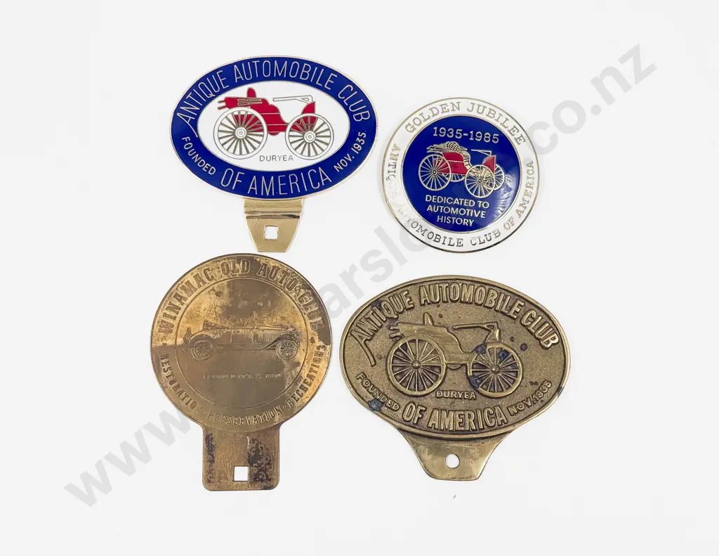 Four AACA Antique Automobile & Classic Club of America Badge Plaque Topper and Grill Badges Image 1++