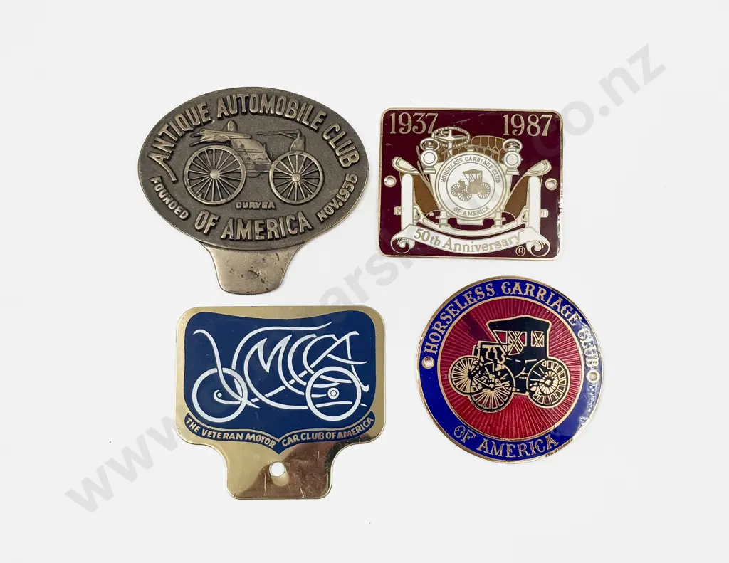 Four VMCCA Veteran Motor Car Club of America & HCCA Grille Badges Image 1++
