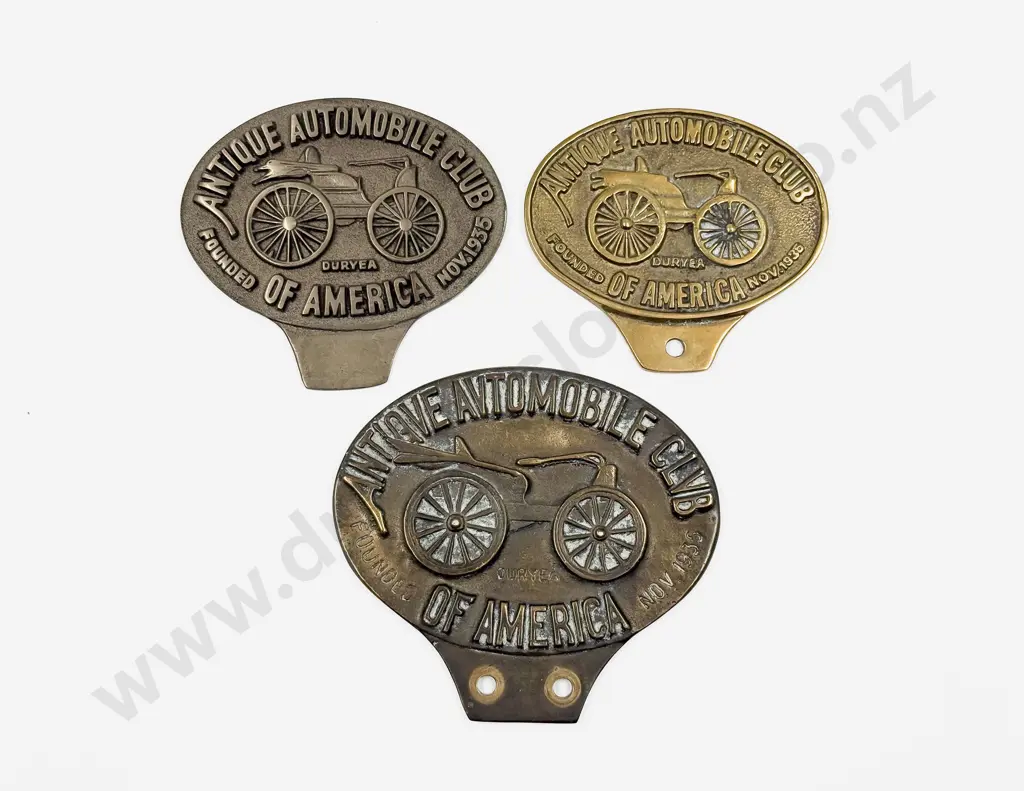 Three Variants of Brass AACA Antique Automobile Club of America Car Topper Badges Image 1++