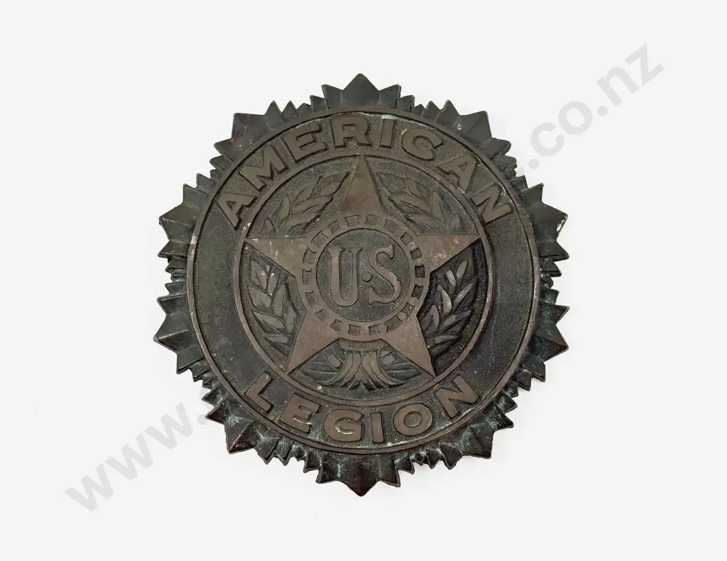 Large US American Legion Brass Plaque Badge Bronze Craft Corp Nashua New Hampshire Image 1++