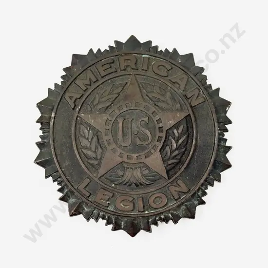 Large US American Legion Brass Plaque Badge Bronze Craft Corp Nashua New Hampshire