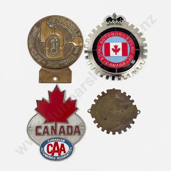 Canada Three Automobile Club and Association Car Badges and Plaque