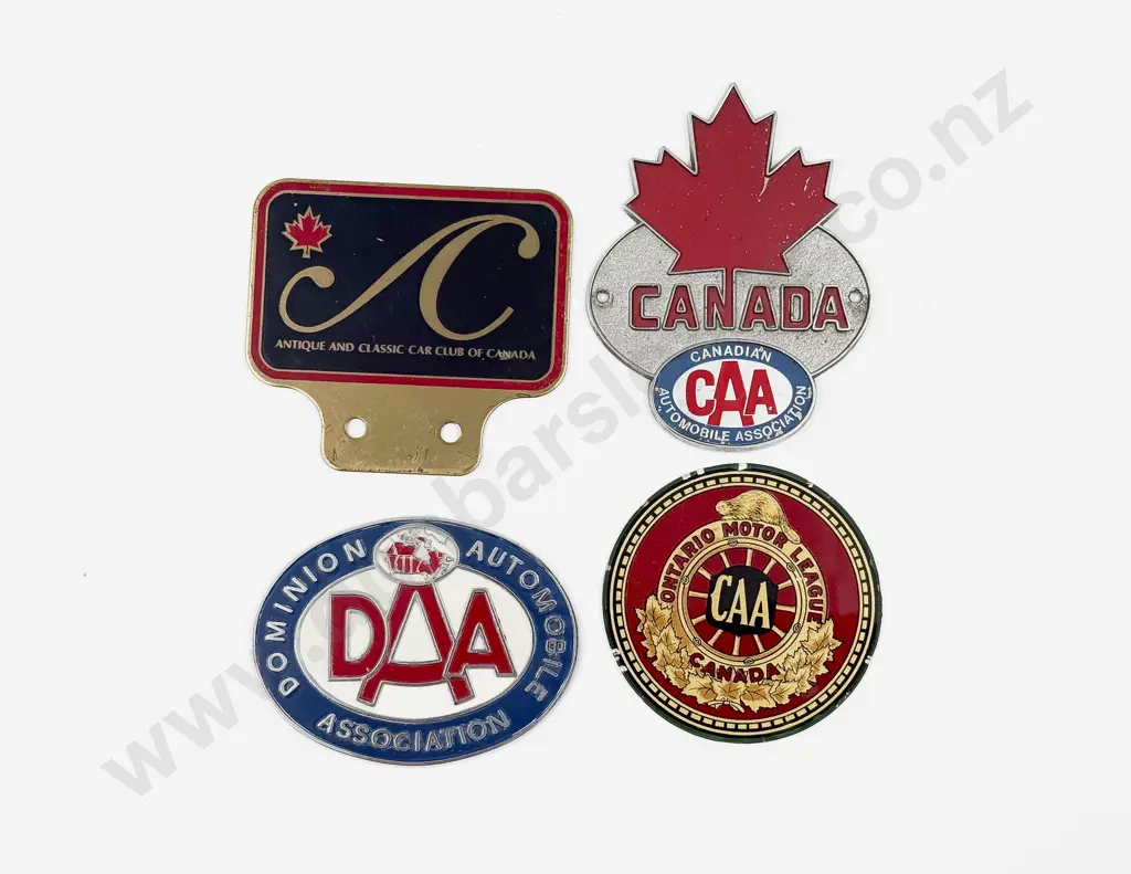 Canada Three Automobile Club and Association Car Badges and Glass Windscreen Badge Image 1++