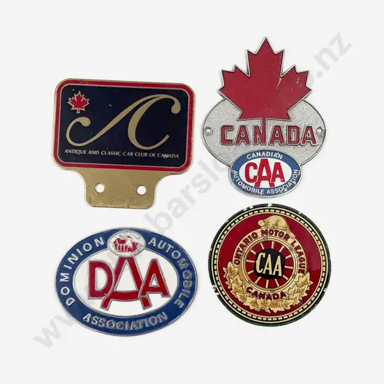 Canada Three Automobile Club and Association Car Badges and Glass Windscreen Badge