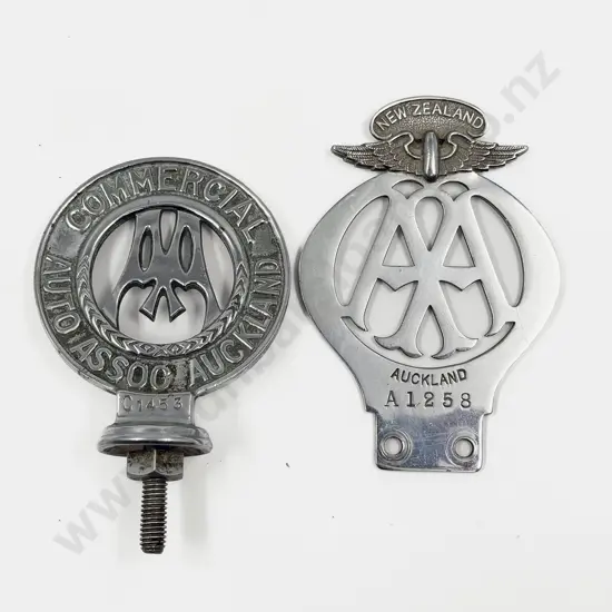 NZ Commercial Auto Association Auckland and NZ AA Auckland #A1258 Car Badges