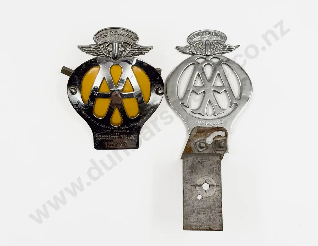 Two NZ AA Auckland & New Zealand Car Badges Image 1++