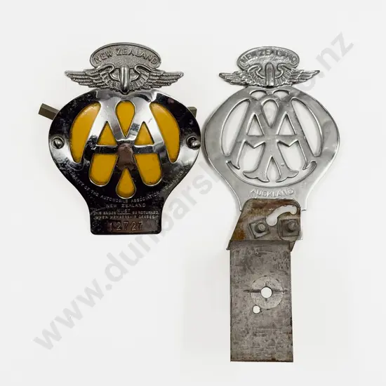 Two NZ AA Auckland & New Zealand Car Badges