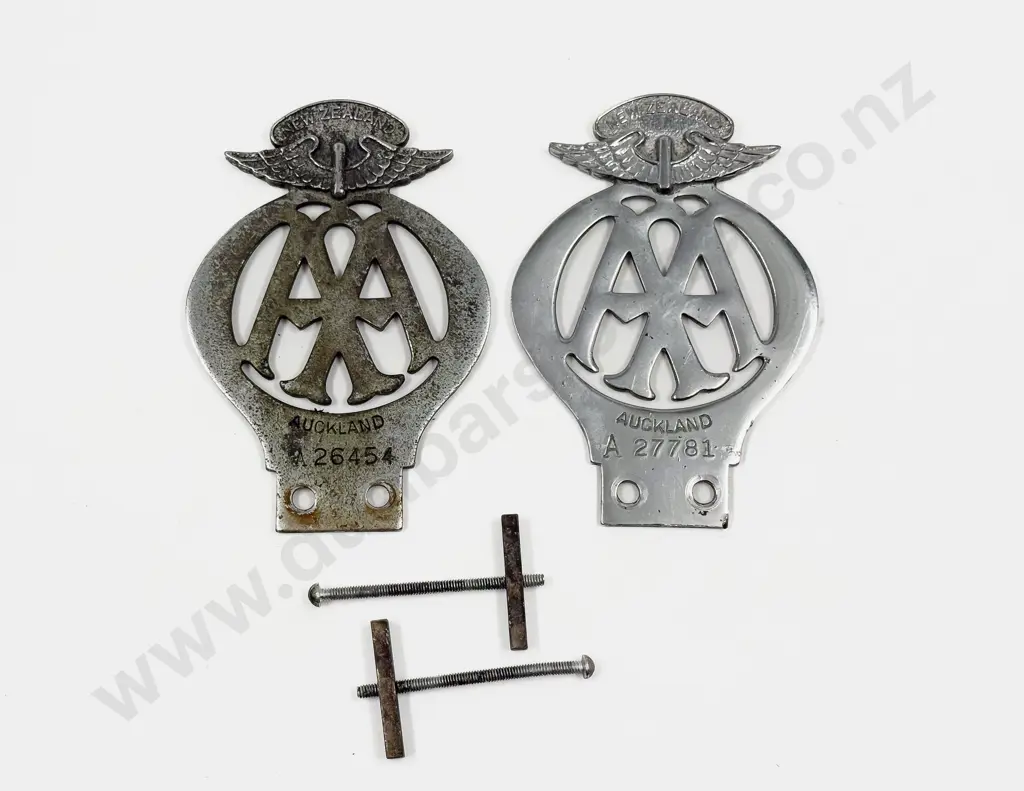 Two NZ AA Auckland Car Badges Image 1++