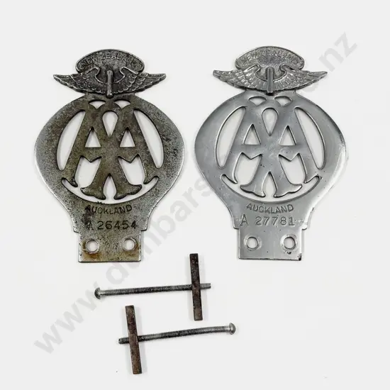Two NZ AA Auckland Car Badges