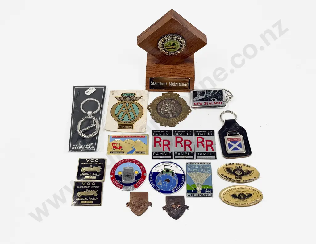 Collection NZ Rally and Other Event Automobile Commemorative Plaque Medallions Key Rings Image 1++