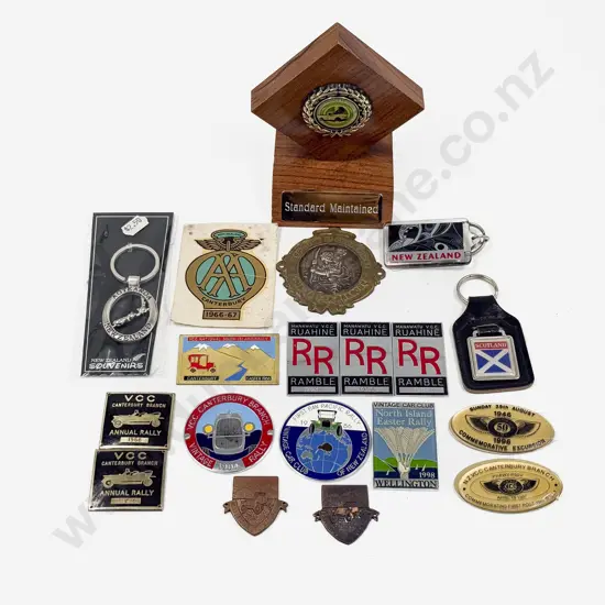 Collection NZ Rally and Other Event Automobile Commemorative Plaque Medallions Key Rings