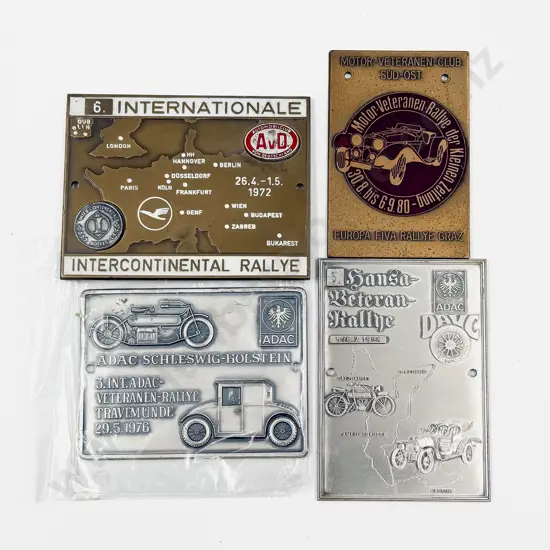 Four European Auto Rally Tour Club Grill Plaques