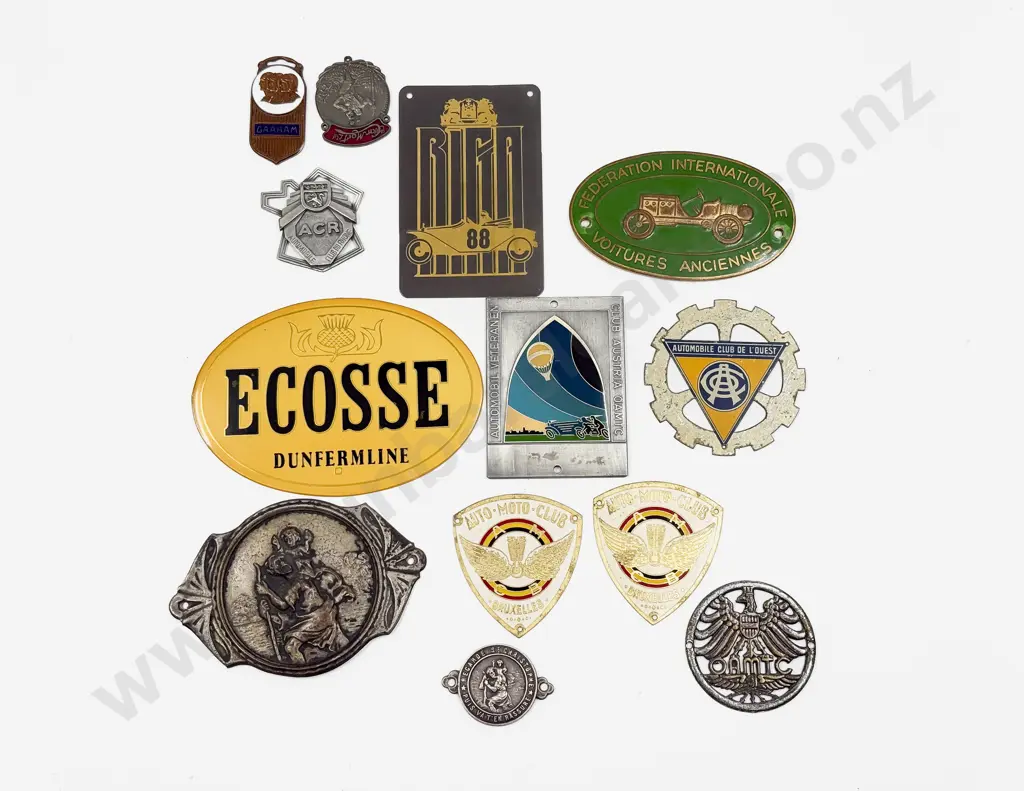 Collection European Automobile Rally Tour and Club Plaques with St Christophers Image 1++