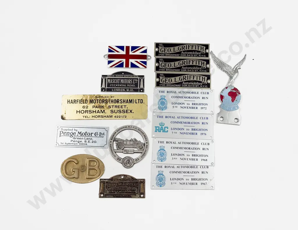 Collection Assorted Automobile Event Commemorative Plaque Medallions Image 1++