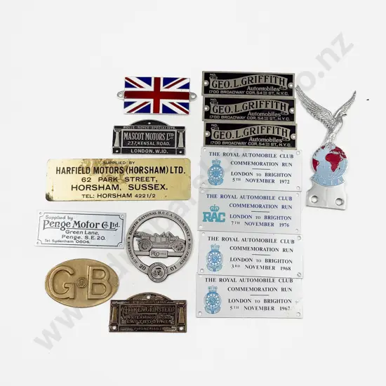 Collection Assorted Automobile Event Commemorative Plaque Medallions
