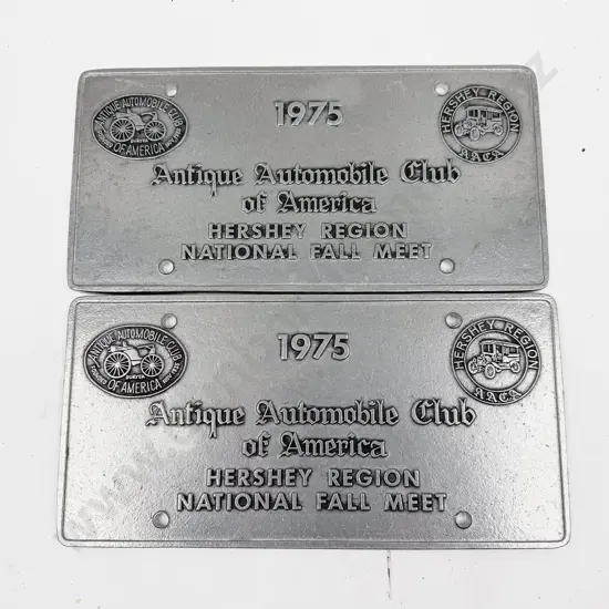 Two Aluminum 1975 Antique Automobile Club of American Hershey Region National Fall Meet Plaques