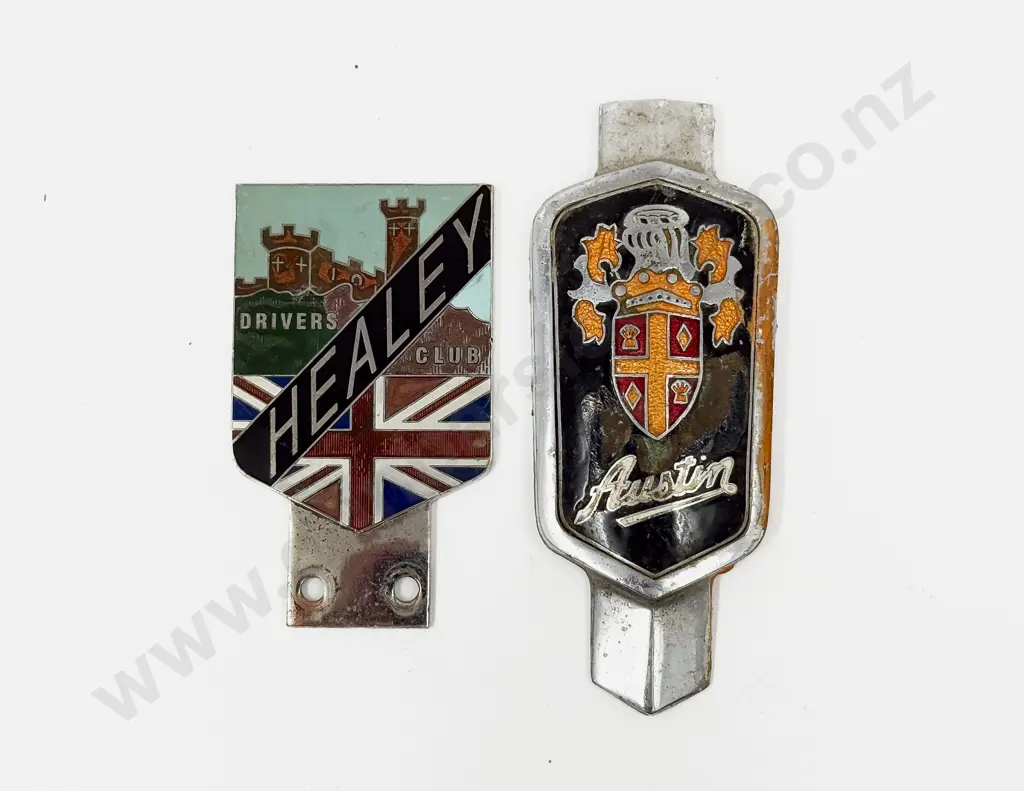 Austin and Healey Drivers Club Car Badges with 60th Jubilee Mini Plaque Image 1++