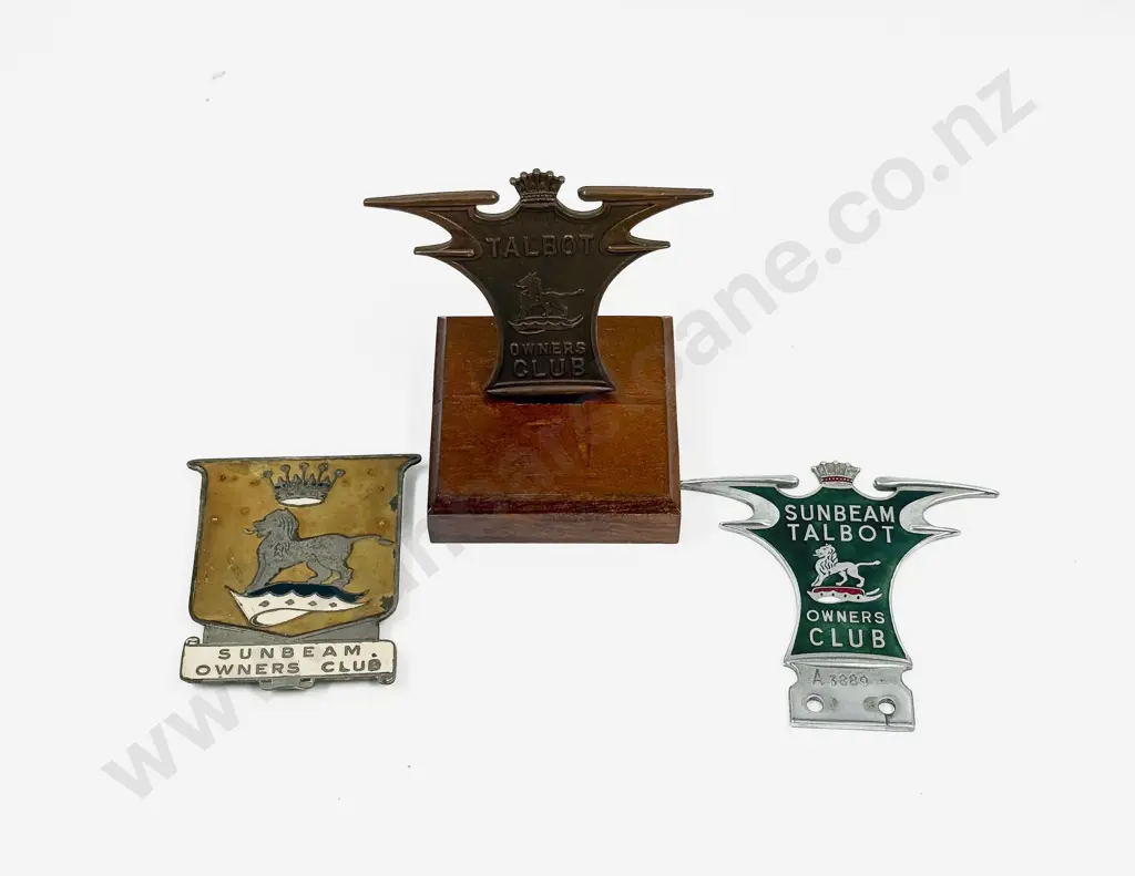 Two Sunbeam Owners Club Car Badges and Plaque Image 1++