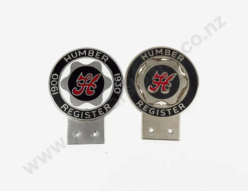 Two Humber Register Club Car Badges Image 1++