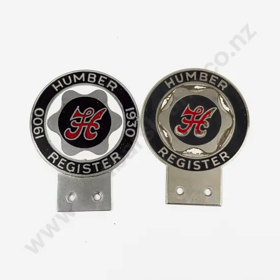 Two Humber Register Club Car Badges