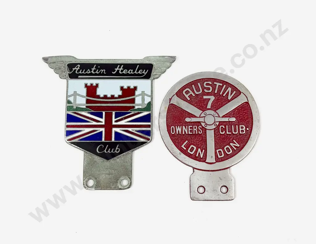 Austin Healey Club and Austin 7 London Club Car Badges Image 1++