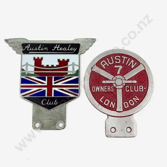 Austin Healey Club and Austin 7 London Club Car Badges