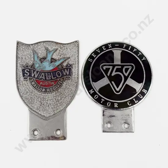 Swallow Austin and 750 Motor Club Car Badges