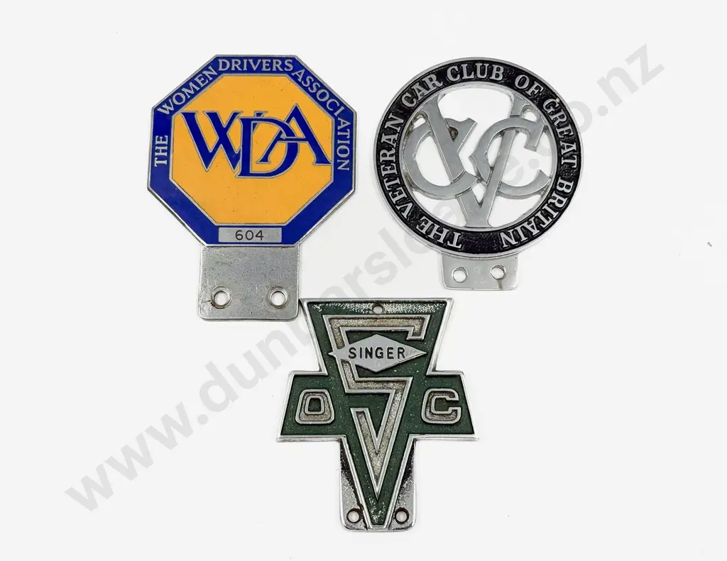 The Veteran Car Club of Great Britain Car Badge with Singer and WDA Badges Image 1++