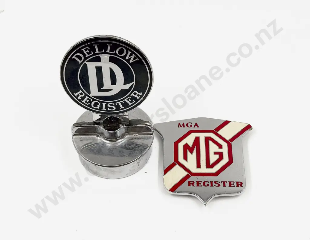 Dellow Register on Hood Mount and MG Register Car Badges Image 1++
