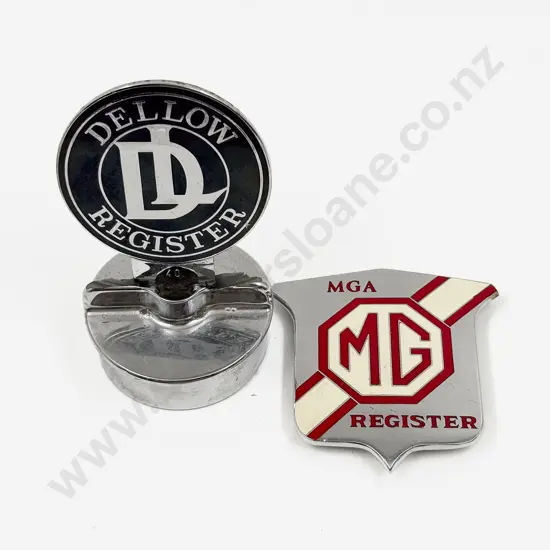 Dellow Register on Hood Mount and MG Register Car Badges