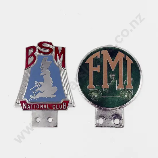 BSM National Club and FMI Car Badges