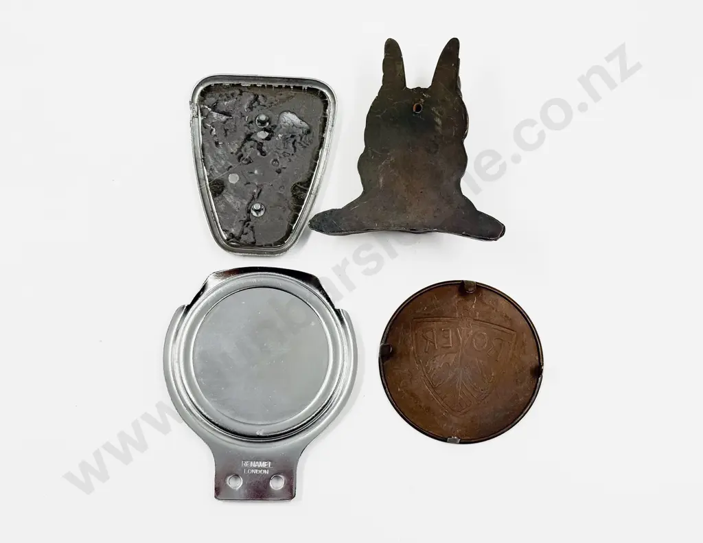 Two Rover Car Badges with Bonnet Badge and Viking (solid flat back) Mask Insignia Image 1++