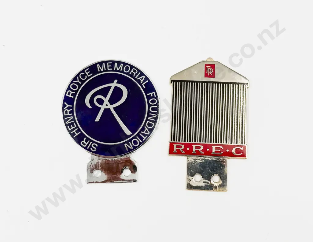 Rolls-Royce RREC Enthusiast's Club Grill Car Badge and Sir Henry Royce Memorial Fountain Badge Image 1++