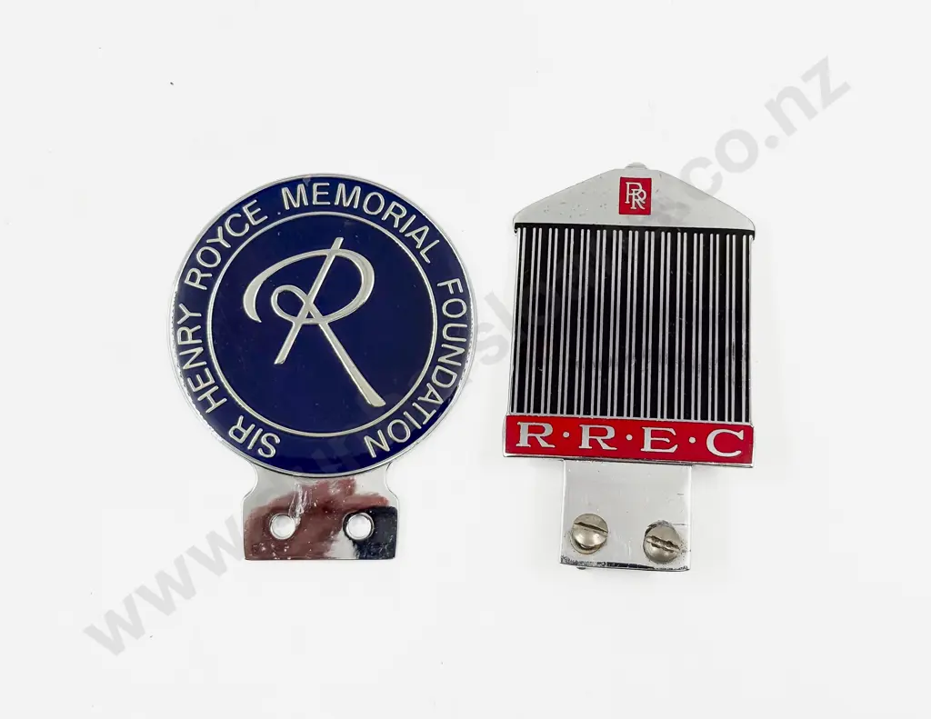 Rolls-Royce RREC Enthusiast's Club Grill Car Badge and Sir Henry Royce Memorial Fountain Badge Image 1++
