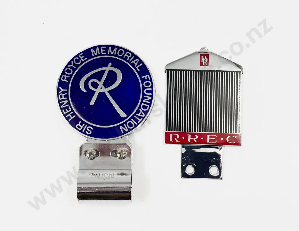 Rolls-Royce RREC Enthusiast's Club Grill Car Badge and Sir Henry Royce Memorial Fountain Badge Image 1++