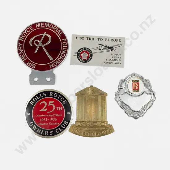 Sir Henry Royce Memorial Fountain Car Badge with Four Various Plaques