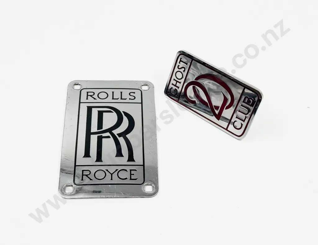 Rolls-Royce '20-Ghost Club' Member's Badge and Chrome Black Enamel Plaque Image 1++