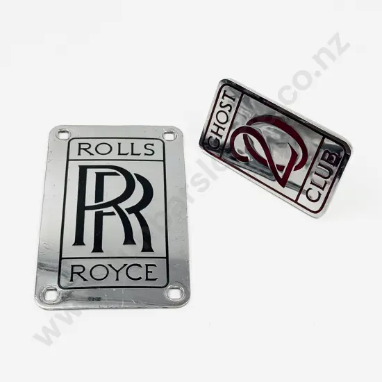 Rolls-Royce '20-Ghost Club' Member's Badge and Chrome Black Enamel Plaque