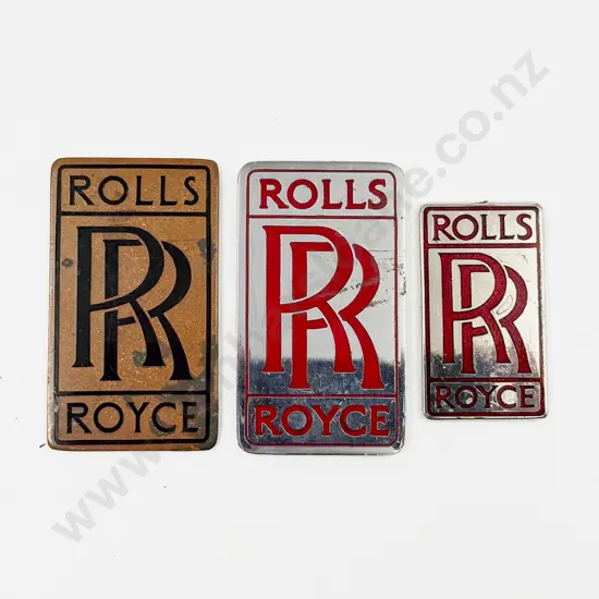 Three Rolls Royce Front Radiator Emblem Badges