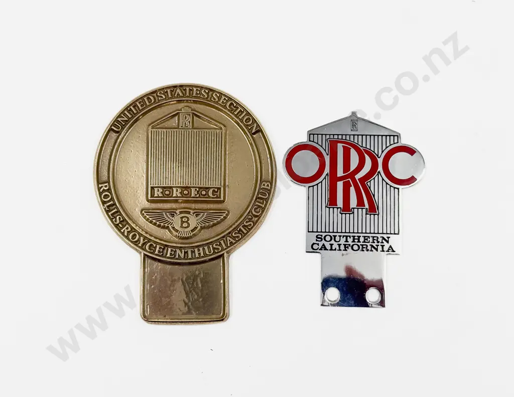 Rolls Royce Southern California Grill Car Badge and Solid Brass US Section RREC Plaque Image 1++